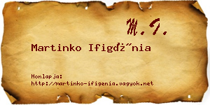 Martinko Ifigénia névjegykártya